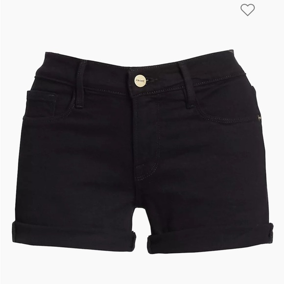 Frame Denim Black Le Cut Off Denim Shorts Size 26 - Picture 8 of 8